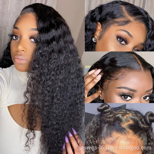 Yeswigs Water Wave Raw Brazilian Virgin Natural Human Hair Full HD Lace Front Wig For Black Women Transparent Lace Frontal Wig